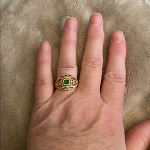 Green and gold ring